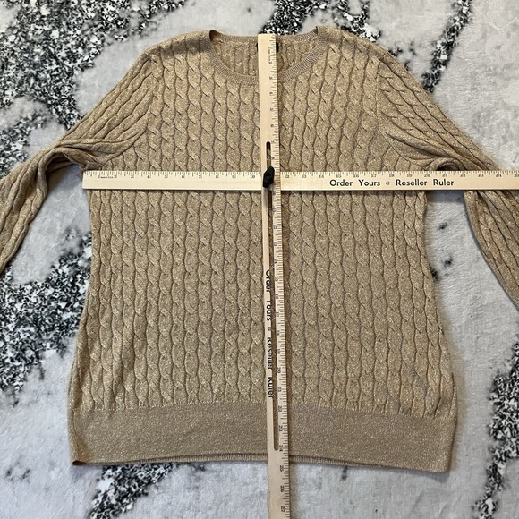 Talbots Sweater Womens‎ Size 2XP Gold Cable Knit Long Sleeve Holiday - Picture 3 of 7